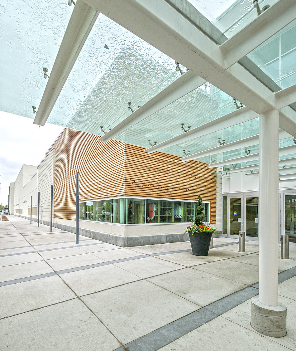 A building with a glass roof.