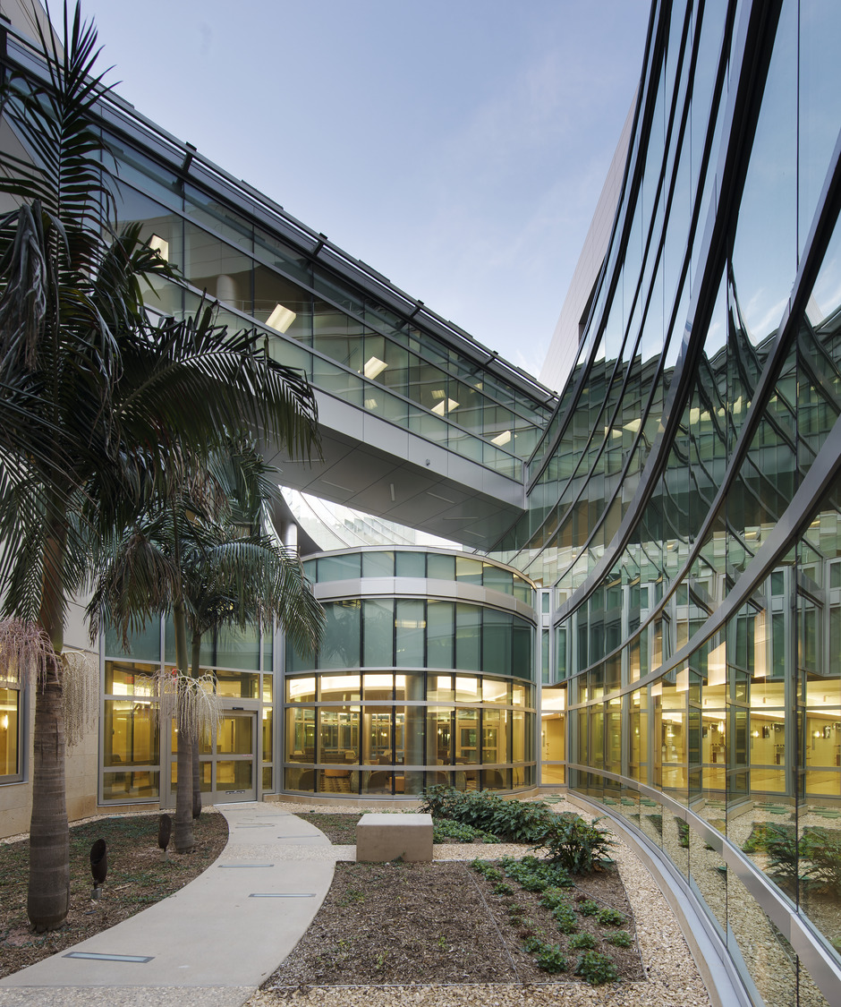 A building with a lot of glass.