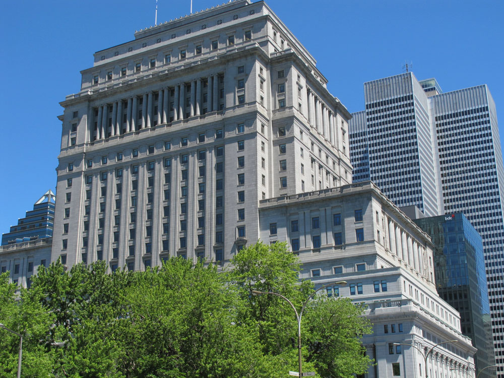 A large building with many windows.