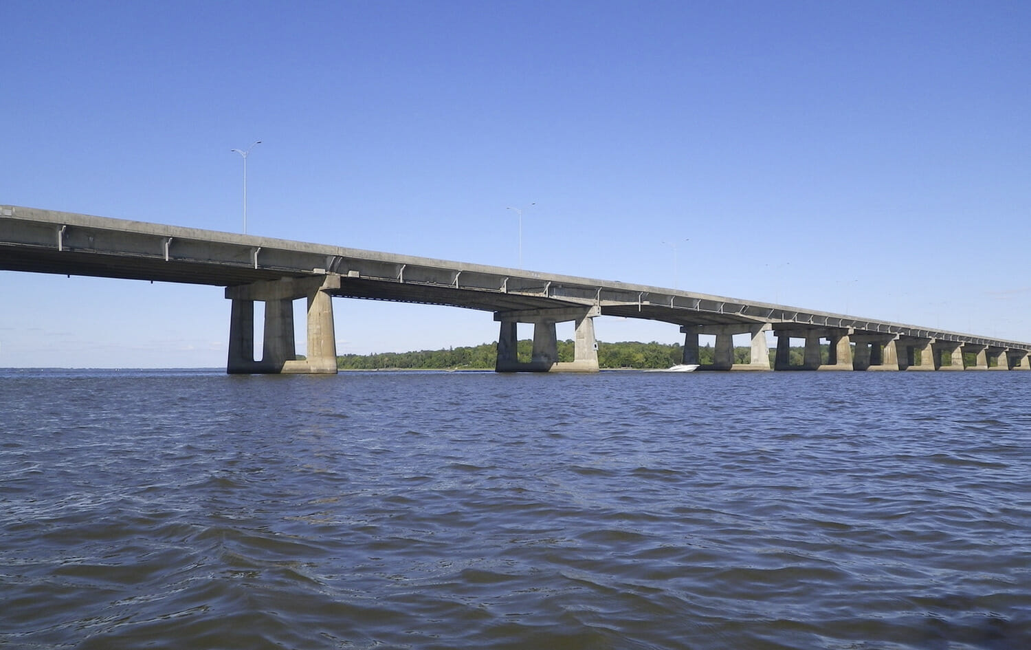 A large bridge spanning over a body of water.