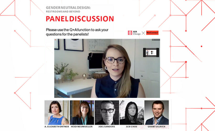 A screen shot of a panel discussion with a group of people.