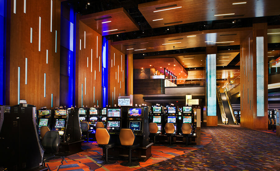 A casino with slot machines.