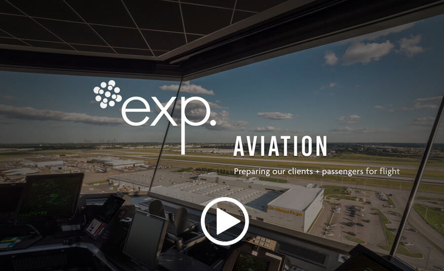The expo aviation logo is shown on a screen.