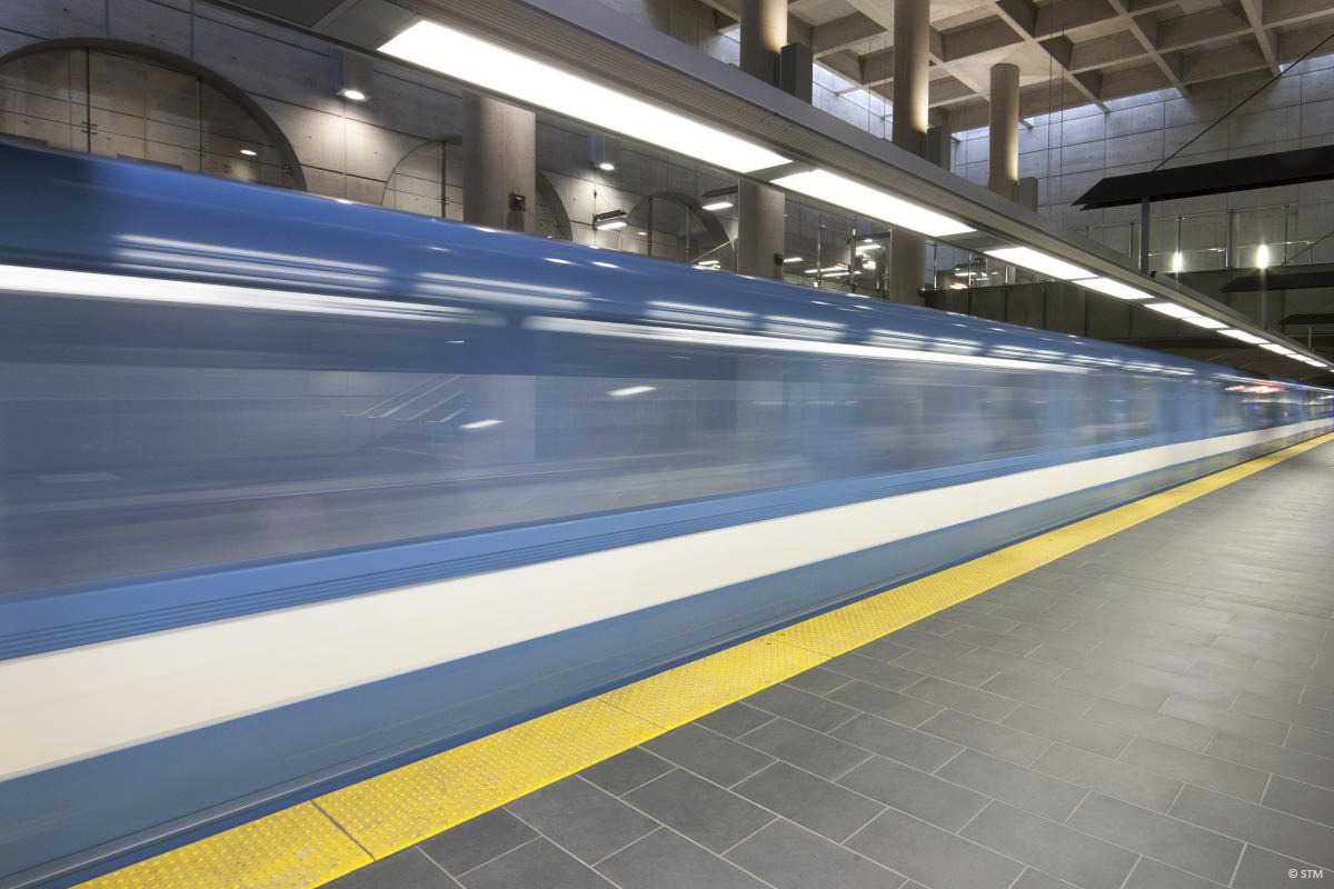 The train is blue and white.