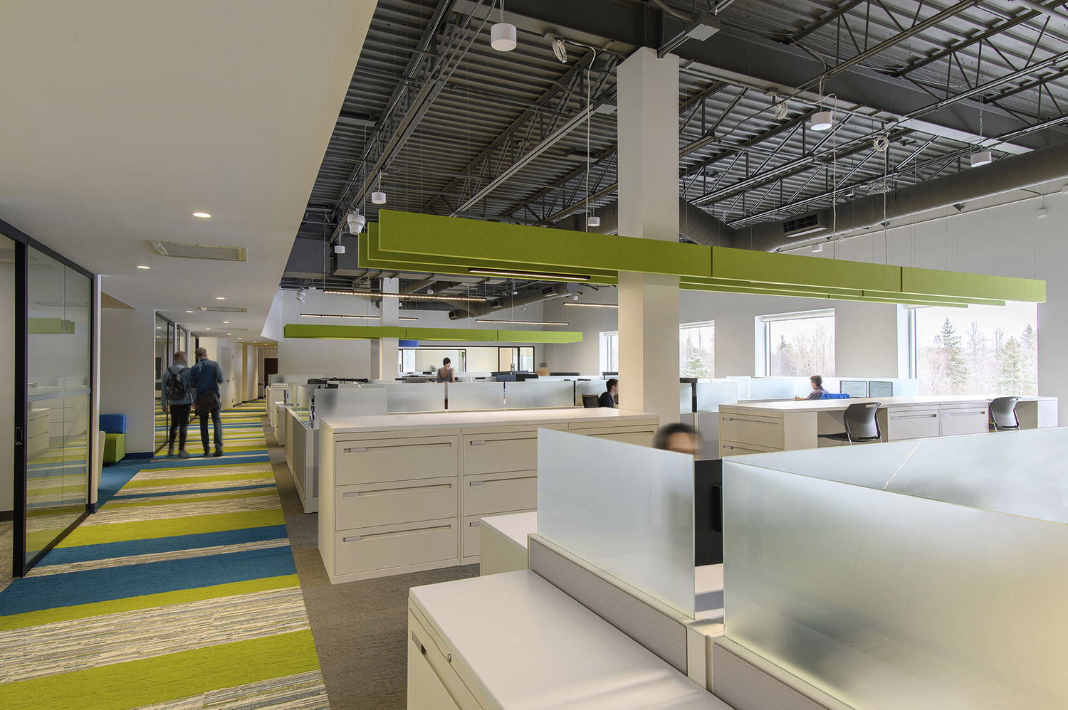 A view of the people working at desks in the EXP Moncton office.