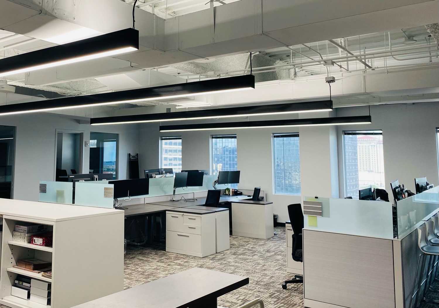 Interior view of cubicles in the Tampa Florida office.